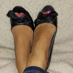 Worn Women's Peep Toe Black Heels
